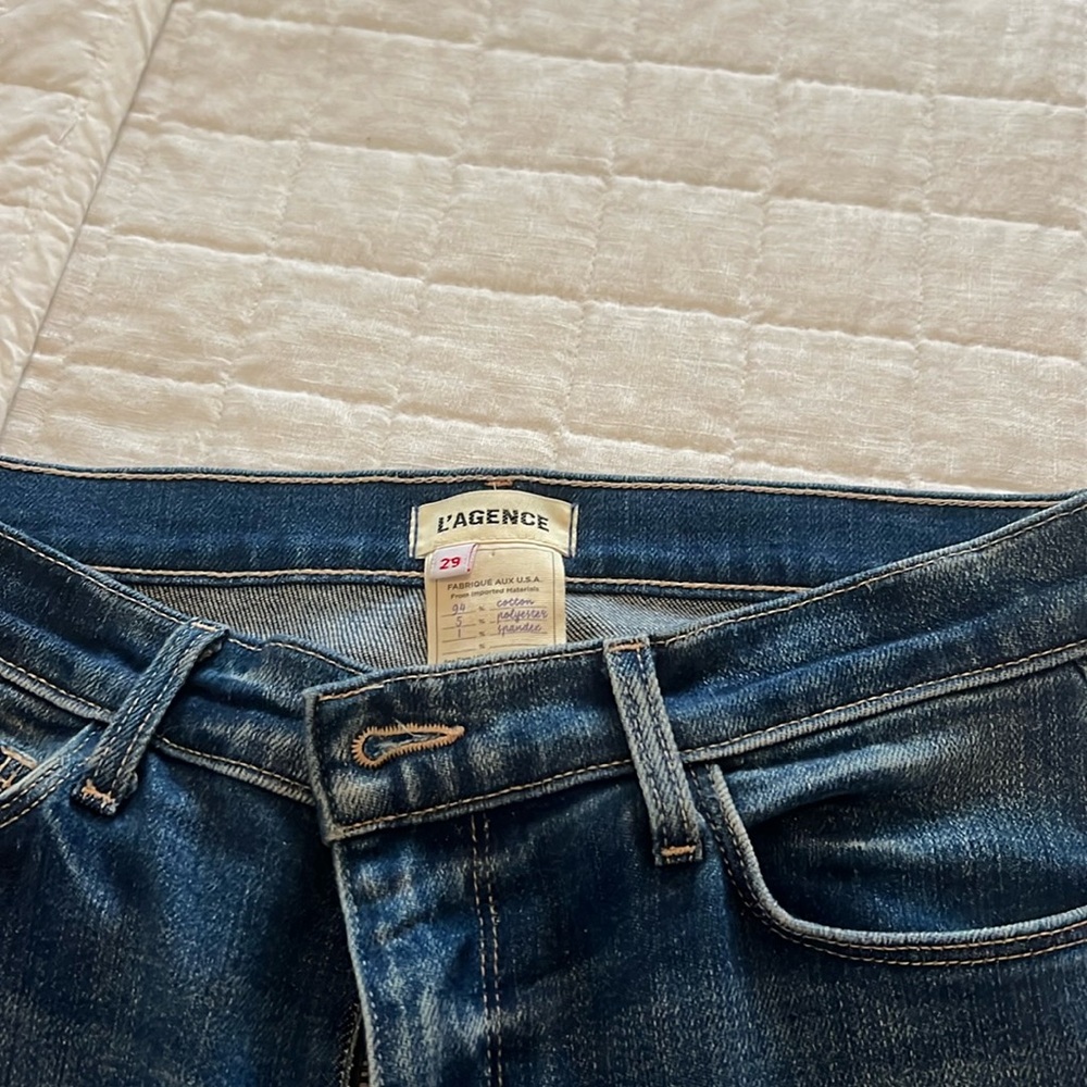 L’agence cropped raw hem jeans